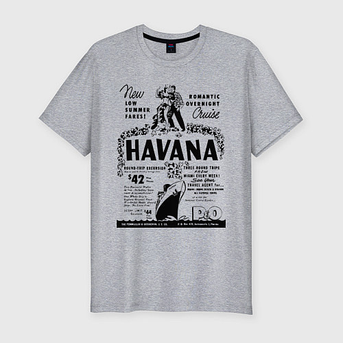Мужская slim-футболка Havana Cuba / Меланж – фото 1