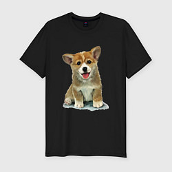 Футболка slim-fit Песик коржик, цвет: черный