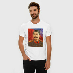Футболка slim-fit Сталин: полигоны, цвет: белый — фото 2