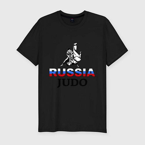 Мужская slim-футболка Russia judo / Черный – фото 1