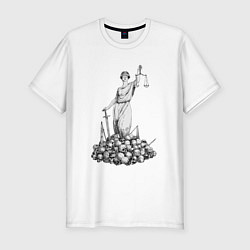 Мужская slim-футболка Фемида на костях
