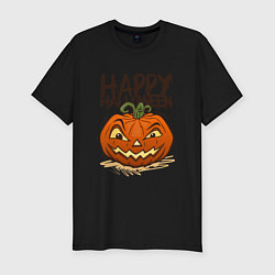 Мужская slim-футболка Happy halloween