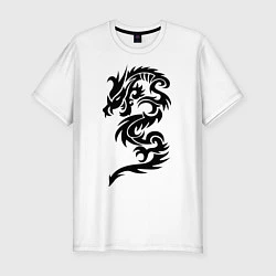 Мужская slim-футболка Тату-дракон9
