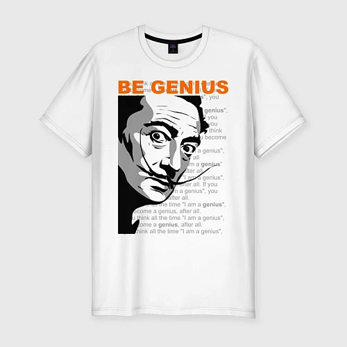 Мужская slim-футболка Dali: Be Genius / Белый – фото 1