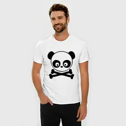 Футболка slim-fit Skull panda, цвет: белый — фото 2