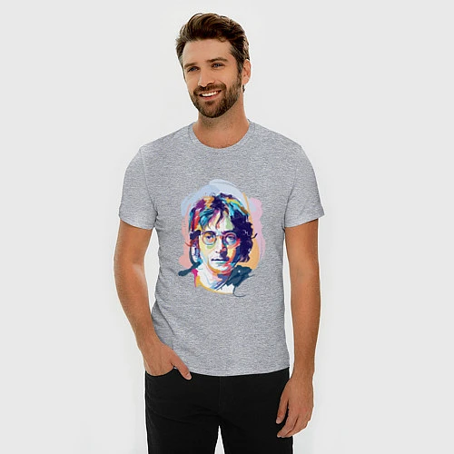 Мужская slim-футболка John Lennon: Art / Меланж – фото 3