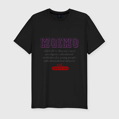 Мужская slim-футболка MGIMO / Черный – фото 1
