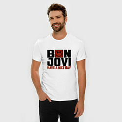 Футболка slim-fit Bon Jovi: Nice day, цвет: белый — фото 2