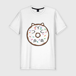 Мужская slim-футболка Кот пончик