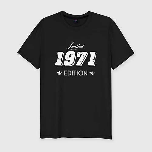 Мужская slim-футболка Limited Edition 1971 / Черный – фото 1