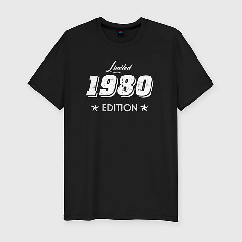 Мужская slim-футболка Limited Edition 1980 / Черный – фото 1
