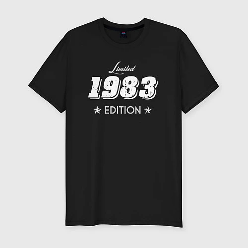 Мужская slim-футболка Limited Edition 1983 / Черный – фото 1