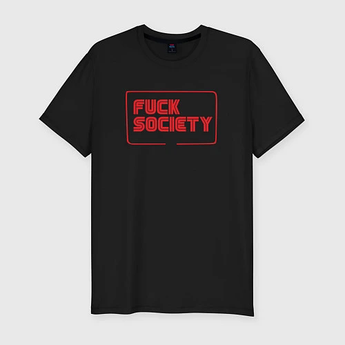 Мужская slim-футболка F Society / Черный – фото 1