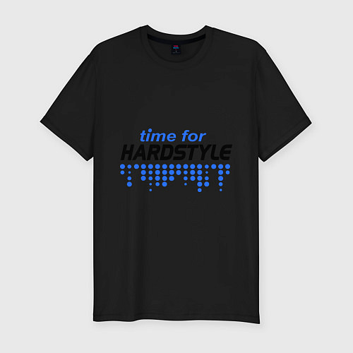 Мужская slim-футболка Time for Hardstyle / Черный – фото 1