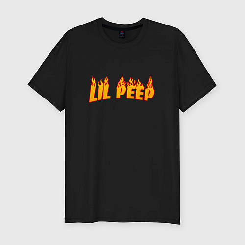 Мужская slim-футболка Lil Peep: Hell Flame / Черный – фото 1