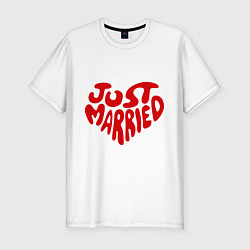 Мужская slim-футболка Just married (Молодожены)