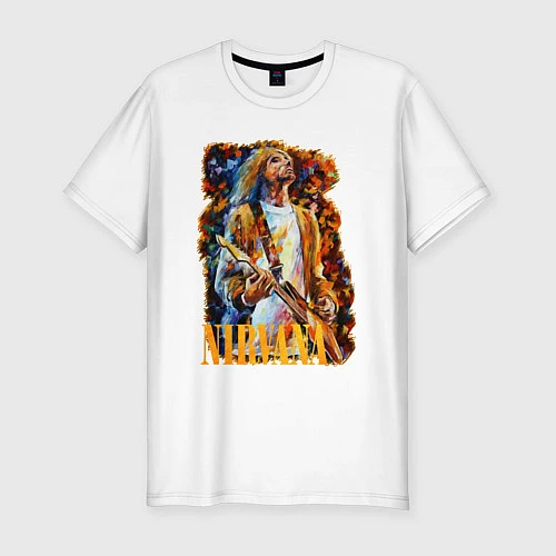 Мужская slim-футболка Cobain Art / Белый – фото 1