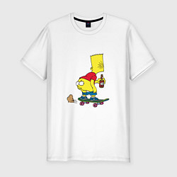 Футболка slim-fit Bart Simpson, цвет: белый