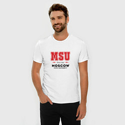 Футболка slim-fit MSU Moscow, цвет: белый — фото 2