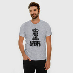 Футболка slim-fit Keep Calm & Listen Suicide Silence, цвет: меланж — фото 2