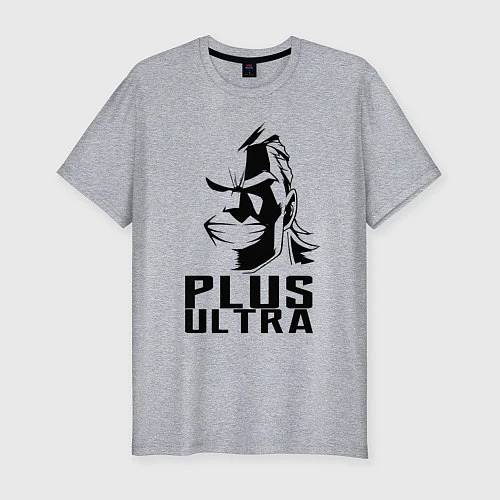 Мужская slim-футболка Plus Ultra - My Hero Academia / Меланж – фото 1