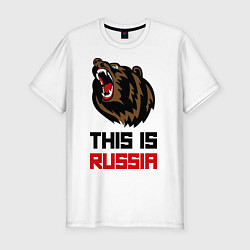 Футболка slim-fit This is Russia, цвет: белый