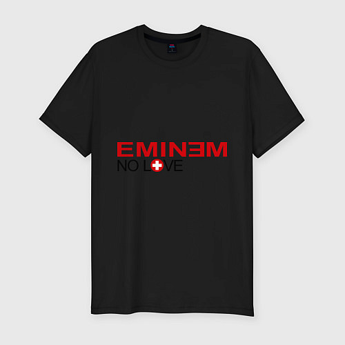 Мужская slim-футболка Eminem: No love / Черный – фото 1