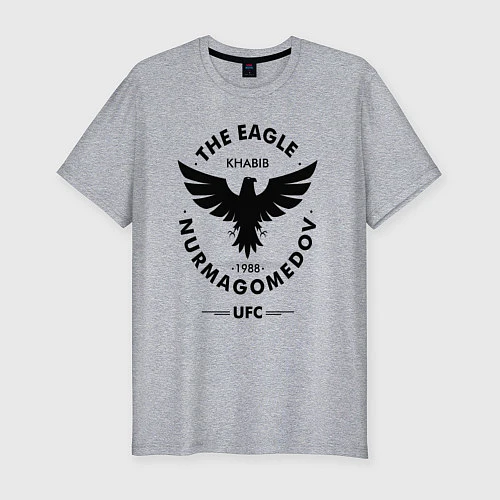 Мужская slim-футболка The Eagle: Khabib UFC / Меланж – фото 1
