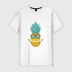 Мужская slim-футболка Безбашенный ананас