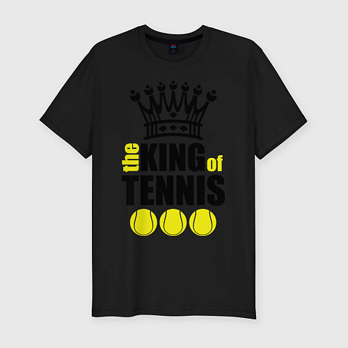 Мужская slim-футболка King of tennis / Черный – фото 1