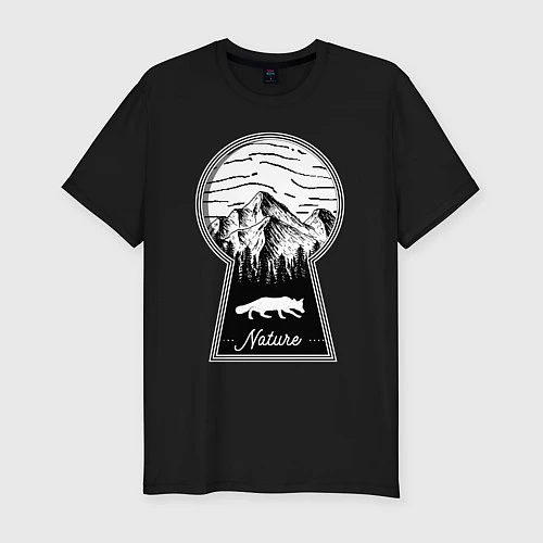 Мужская slim-футболка Nature Fox / Черный – фото 1