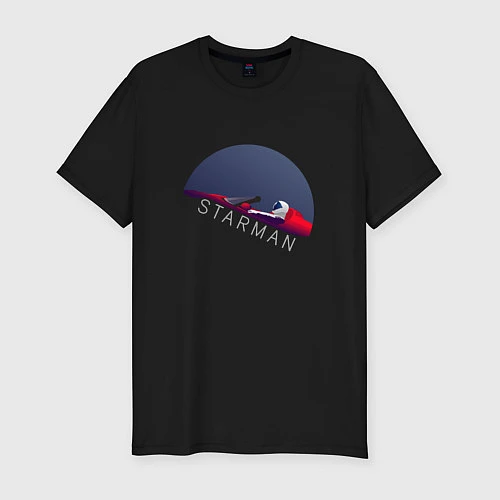 Мужская slim-футболка Starman / Черный – фото 1