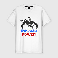 Футболка slim-fit Russian power, цвет: белый