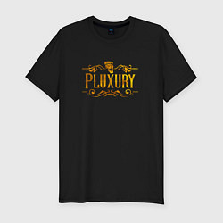 Футболка slim-fit Pluxury, цвет: черный