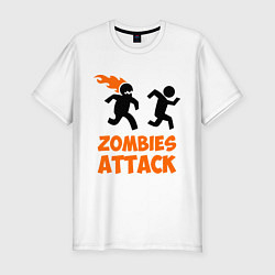 Футболка slim-fit Zombies Attack, цвет: белый