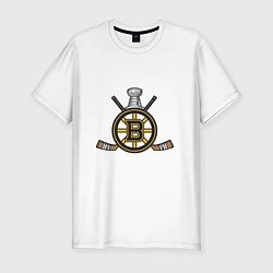 Мужская slim-футболка Boston Bruins Hockey
