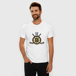 Футболка slim-fit Boston Bruins Hockey, цвет: белый — фото 2