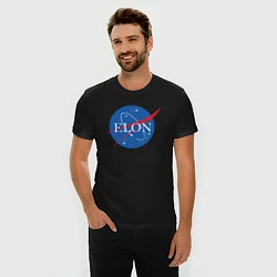 Футболка slim-fit Elon NASA, цвет: черный — фото 2