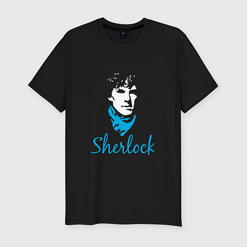 Мужская slim-футболка Sherlock / Черный – фото 1