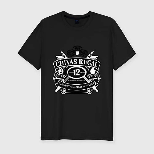 Мужская slim-футболка Chivas Regal blended scotch / Черный – фото 1