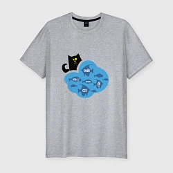 Мужская slim-футболка Кот программиста