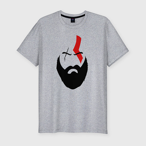 Мужская slim-футболка God of War: Kratos Face / Меланж – фото 1