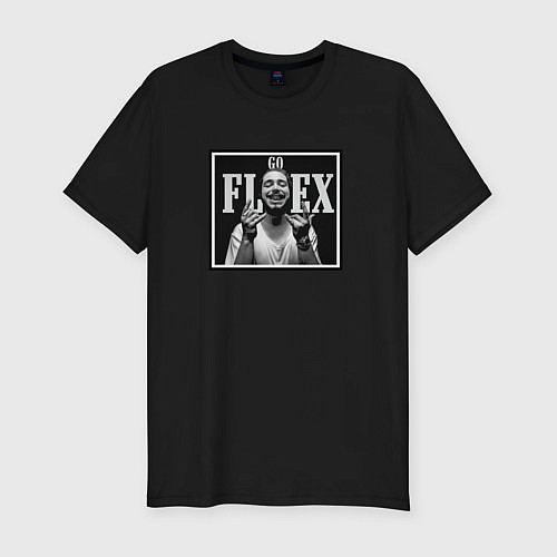 Мужская slim-футболка Post Malone: Go Flex / Черный – фото 1