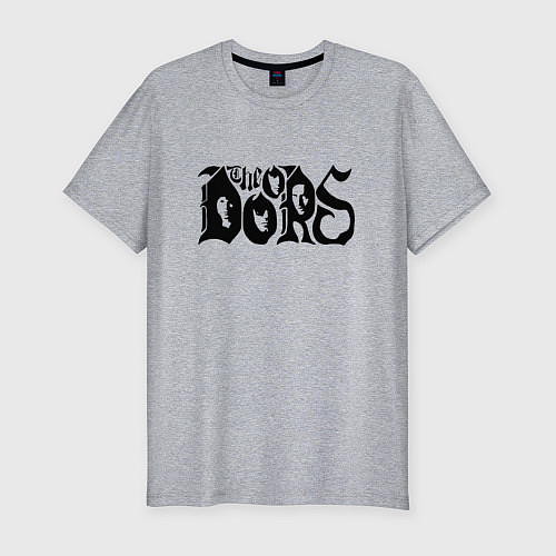 Мужская slim-футболка The Doors / Меланж – фото 1