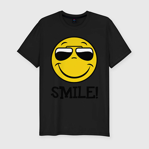 Мужская slim-футболка Summer Smile / Черный – фото 1