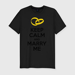 Футболка slim-fit Keep Calm & Marry Me, цвет: черный