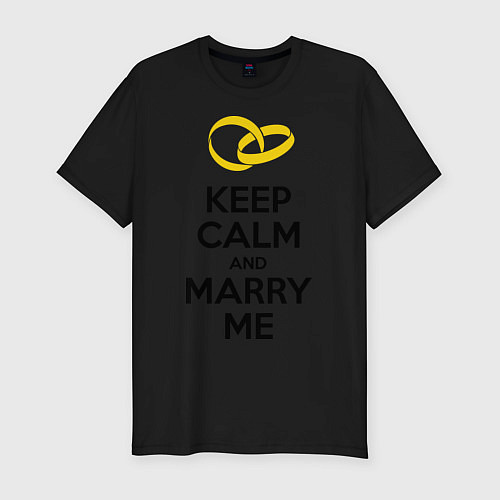 Мужская slim-футболка Keep Calm & Marry Me / Черный – фото 1