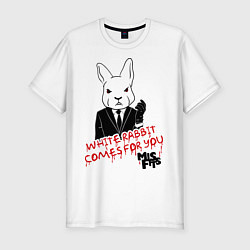 Футболка slim-fit Misfits: White rabbit, цвет: белый