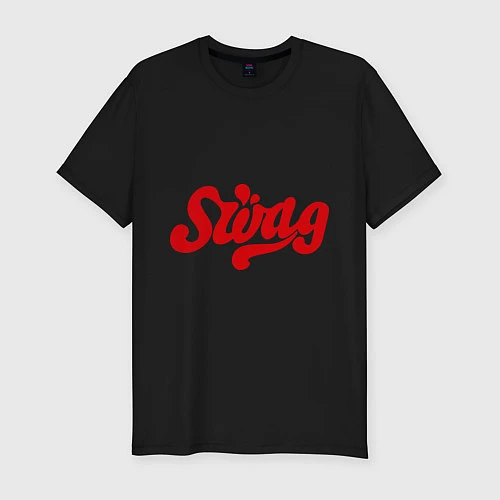 Мужская slim-футболка Liquid SWAG / Черный – фото 1