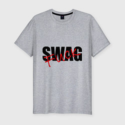 Футболка slim-fit SWAG Fuck, цвет: меланж